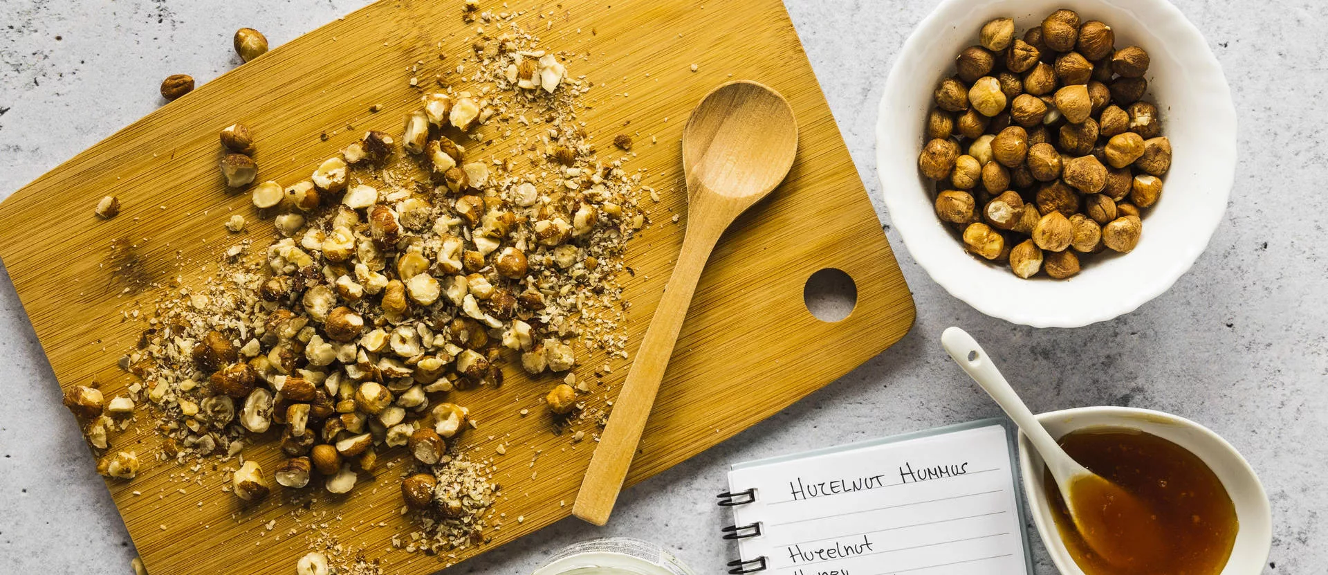 top view food ingredients with chickpeas