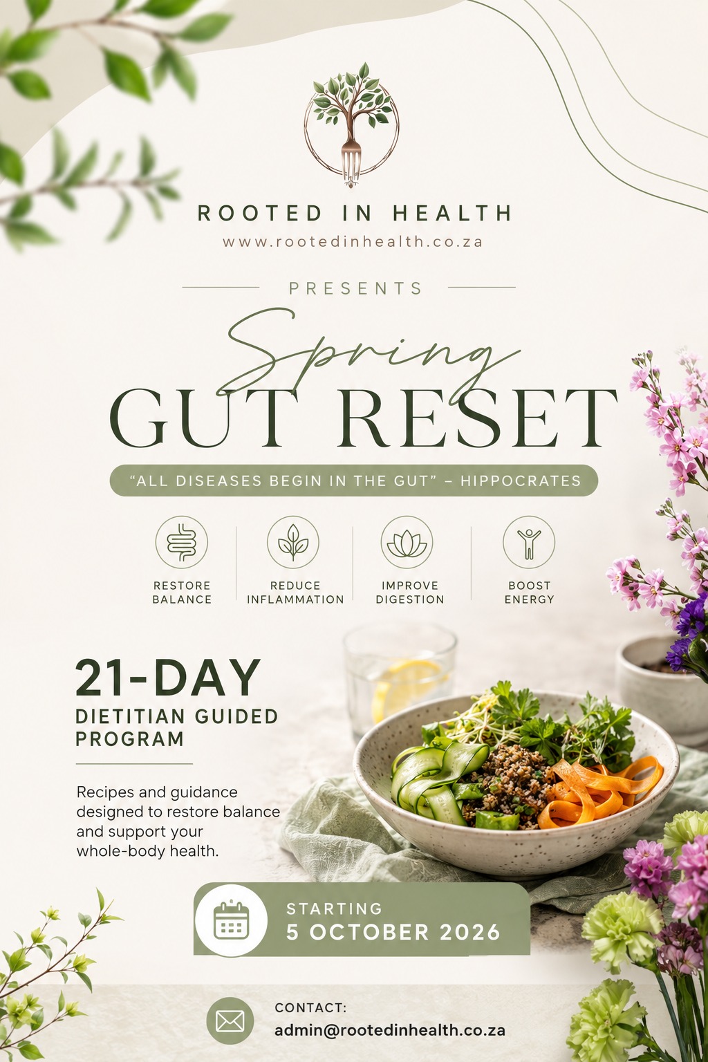 Spring Gut Reset 21-day dietitian guided programme starting 5 October 2026